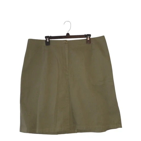 Vintage Rafaella Skirt Olive Green Size 22W Straight Front Cute Retro Spring